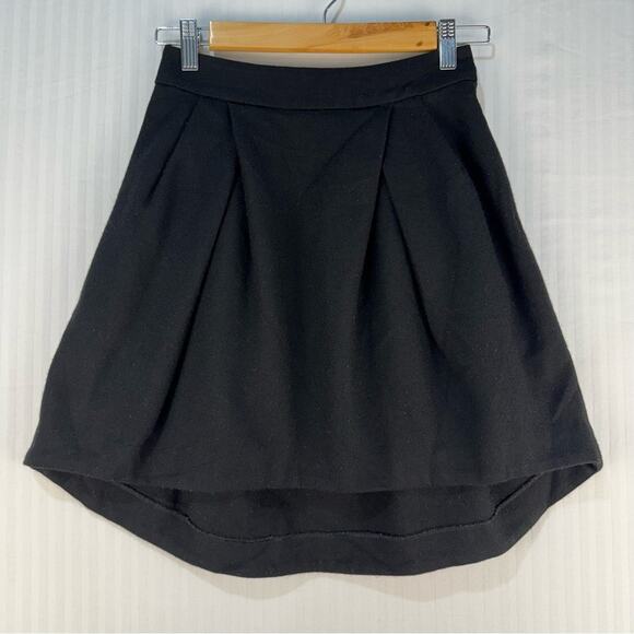 Plaze %100 Wool Pleated High-Low Skirt Size 36 4/Small School Girl Academia Goth - Picture 1 of 7